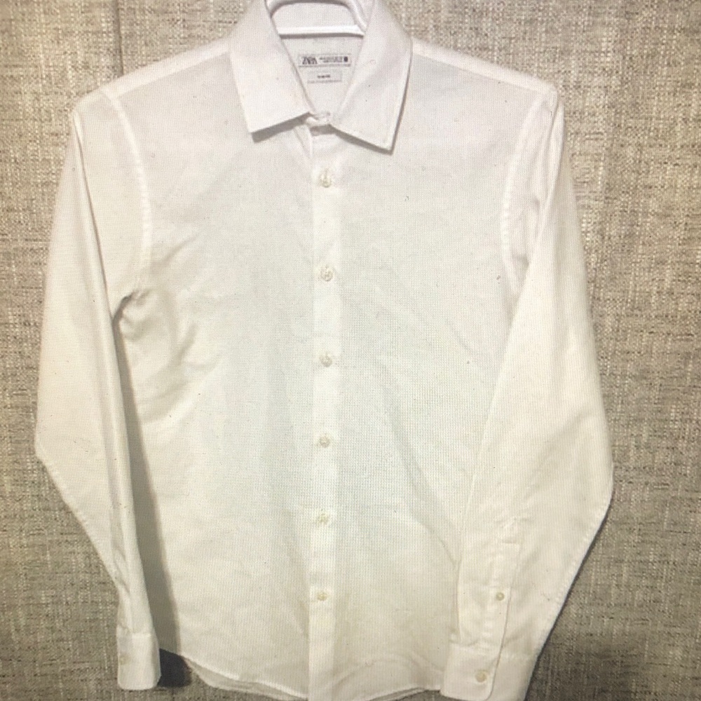 Zara Men's Crisp White Dress Shirt